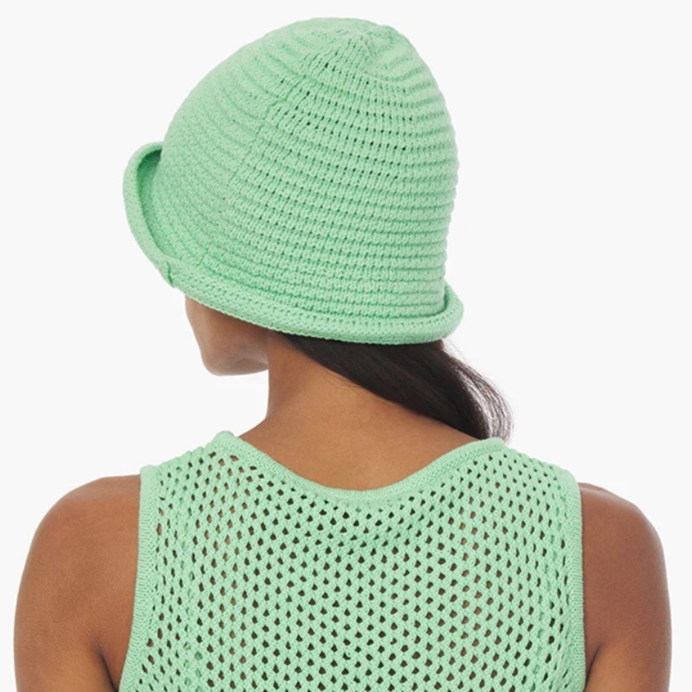 we wore what crochet solid zlb mint green bucket hat